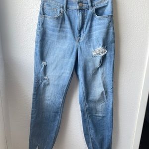 Express high rise cropped straight jeans